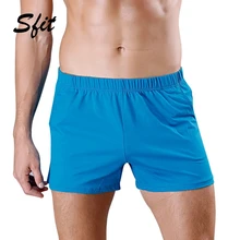 Sfit Лето Для мужчин хлопковые трусы-боксеры Свободные повседневные шорты однотонное нижнее белье купальники пляжная одежда больших размеров ванный комплект мужской карман