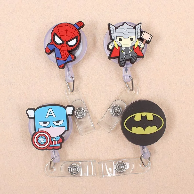 

Cartoon 60cm Silicone Avengers Heros Retractable Identity Badge Reel Student Nurse Exhibition Enfermera Name Card ID Card Chest