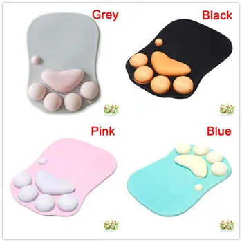 

1PC 27cm*20cm*1.5cm Lovely cat claw soft rubber and cloth computer mosue mats mouse pad with wrist rest pink blue colors
