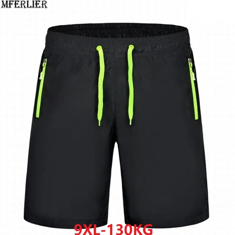 MFERLIER летние мужские быстросохнущие шорты Паркур спортивная одежда больших размеров 7XL 8XL 9XL Лоскутные Повседневные шорты с открытой дверью зеленый