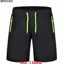 MFERLIER летние мужские быстросохнущие шорты Паркур спортивная одежда больших размеров 7XL 8XL 9XL Лоскутные Повседневные шорты с открытой дверью зеленый