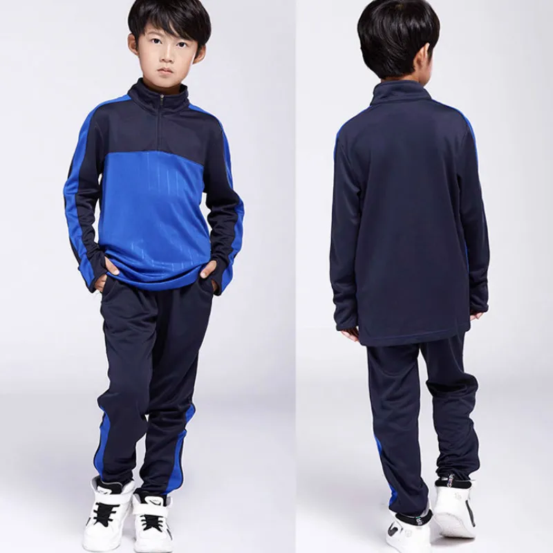 

Kids Long Sleeve Soccer Uniforms Boys Football Jerseys Half Zipper Training Suit Tracksuits Soccer Jersey Sportswear Joursey