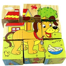 Деревянные пазлы, 6 сторон, мудрые головоломки, Игрушки для раннего образования, детские деревянные Мультяшные животные, головоломки, игрушки для родителей и детей, DW871365