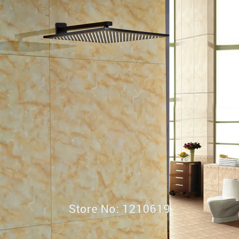 

Newly 16 Inch Bathroom Top Shower Head w/ Wall Mounted Arm Oil-rubbed Bronze Rainfall Shower Spray Head