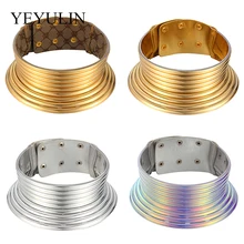 Преувеличенное ожерелье-чокер женское золотое кожаное ожерелье-ошейник африканские ювелирные изделия Регулируемые Чокеры подходят для женщин