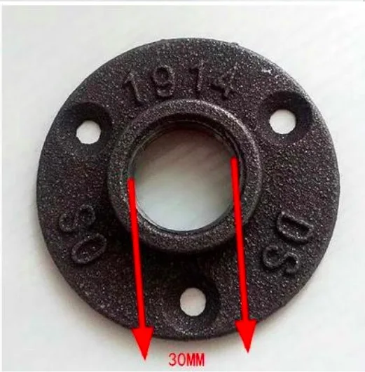 4 шт./лот(DN25-1 ''Pipe Отверстие ID: 30 мм) базы D: 8,5 см DIY Лофт Стиль чугун для промышленных труб основание фланца