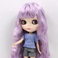 free shipping fortune days factory BL2137/1049 blyth doll light purple mix Violet hair with bangs normal body shiny face 1/6