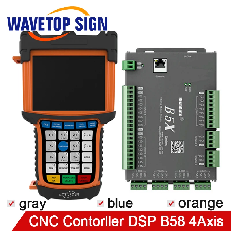 

4 axis cnc dsp controller B58 support step motor DSP B58 support I/O port max 64 data web transfer 5 inch color screen