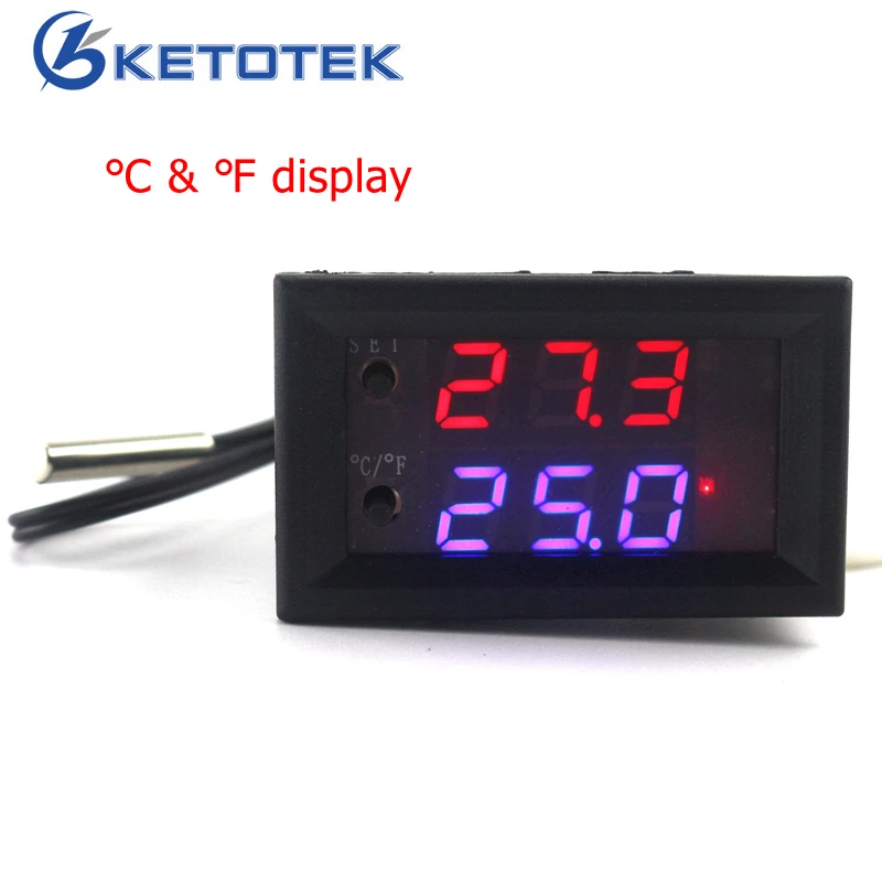 

Mini Microcomputer Digital Intelligent Thermostat Regulator DC 12V 10A Digital Adjustable Temperature Controller Switch -50-110C