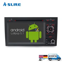 A-Sure 7″ Car DVD Player 2 Din GPS Android 5.1 Radio Navigation for Audi A4 S4 RS4 8E 8F B7 B9 Seat Exeo DAB+/WIFi