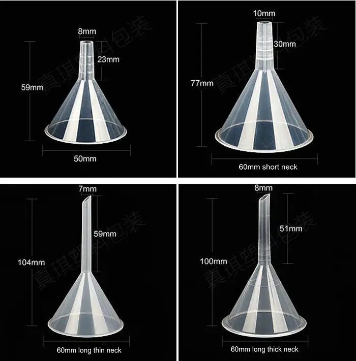 8 шт./компл. лаборатории 30 мм 50 мм 60 мм 75 мм 90 мм 120 мм Диаметр Треугольники воронка лаборатория чистый белый Пластик коническая воронка