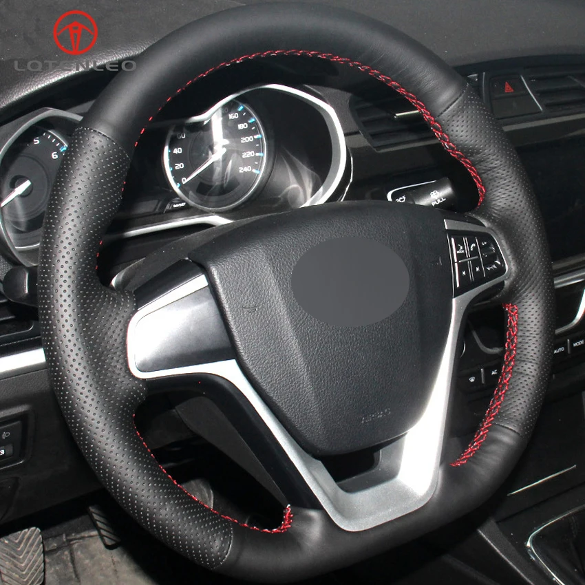 Us 43 45 18 Off Lqtenleo Black Genuine Leather Diy Car Steering Wheel Cover For Geely Emgrand X7 Sport 2016 2019 Emgrand Gl 2017 2019 Emgrand Gt In