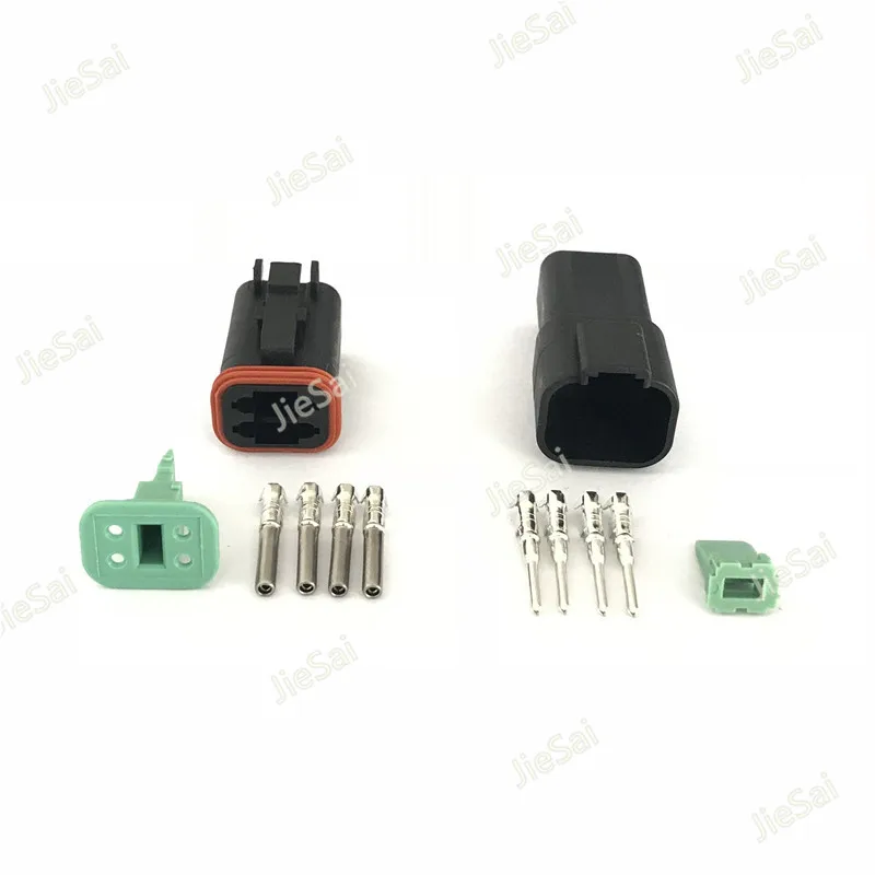 

4 Pin Black DT Series DT06-4S DT04-4P Waterproof Electrical Connector Female Male Automotive Plug For Deutsch