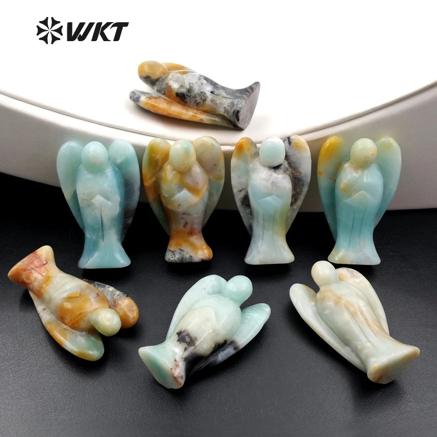 

WT-G240 Wholesale Custom Unique Natural Amazonite Stone Virgin Pendant Healing Crystals For Trendy Jewelry Making