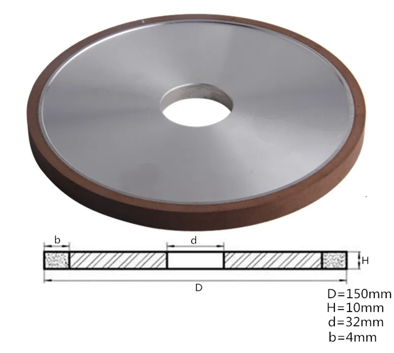 150*10*32*4 мм Алмазный шлифовальный круг для карбида 150/180/240/320 круп плоских шлифовальных дисков аксессуары для электроинструмента
