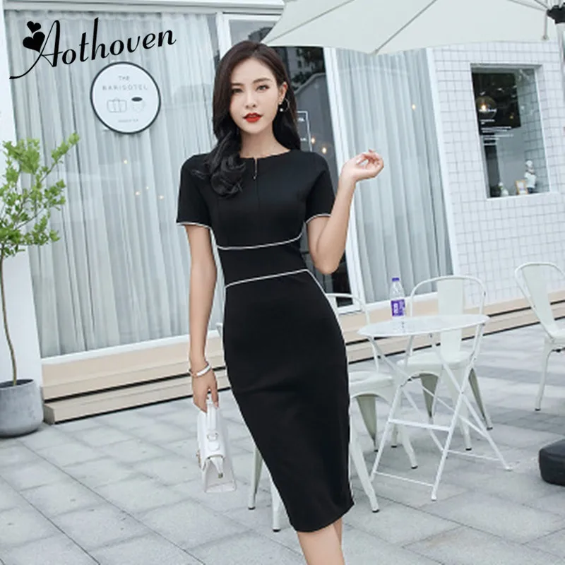 2019 Summer Sexy Party Pencil Office Dresses Women Short Sleeve Both ...