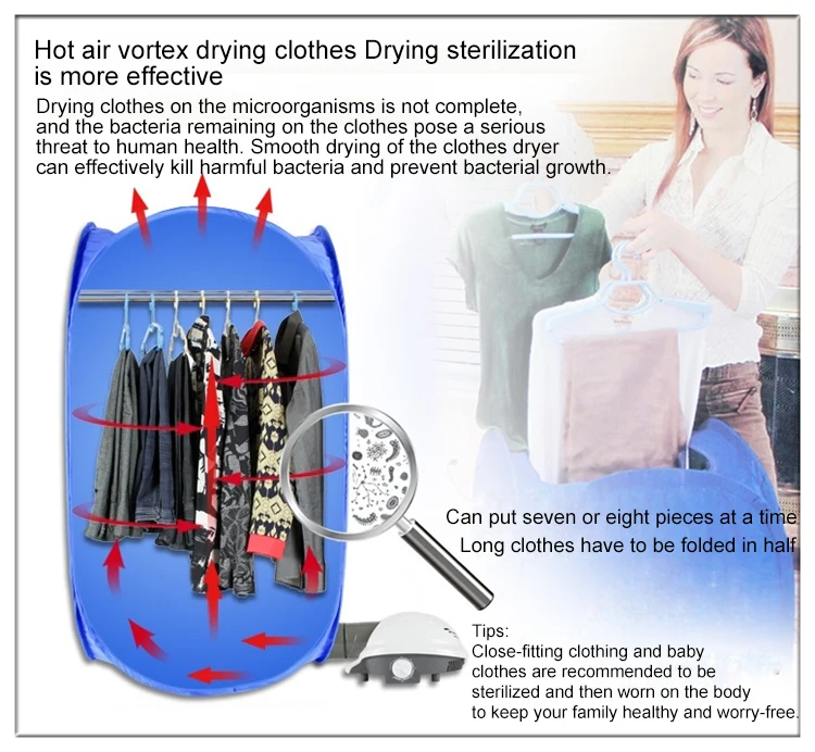 DMWD Мини Портативная сушилка для одежды, электрическая сушилка для белья, сушилка для одежды, сушилка для одежды, Складная Сушилка для детской одежды