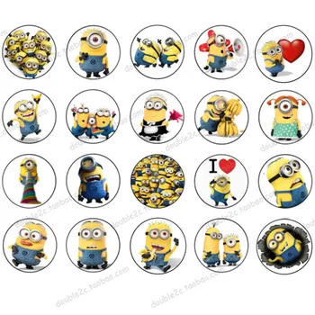 

Wafer paper for cup cake topper minion,minions birthday party decorations kids,2" 20pcs,minions festa,happy birthday cake topper