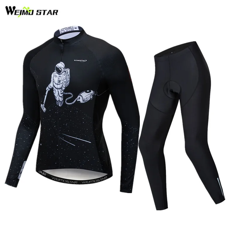 Weimostar Astronaut Cycling Jersey Set Men Long Sleeve Bicycle Clothing Roupa Ciclismo Autumn Mountain Bike Clothes Wear | Спорт и