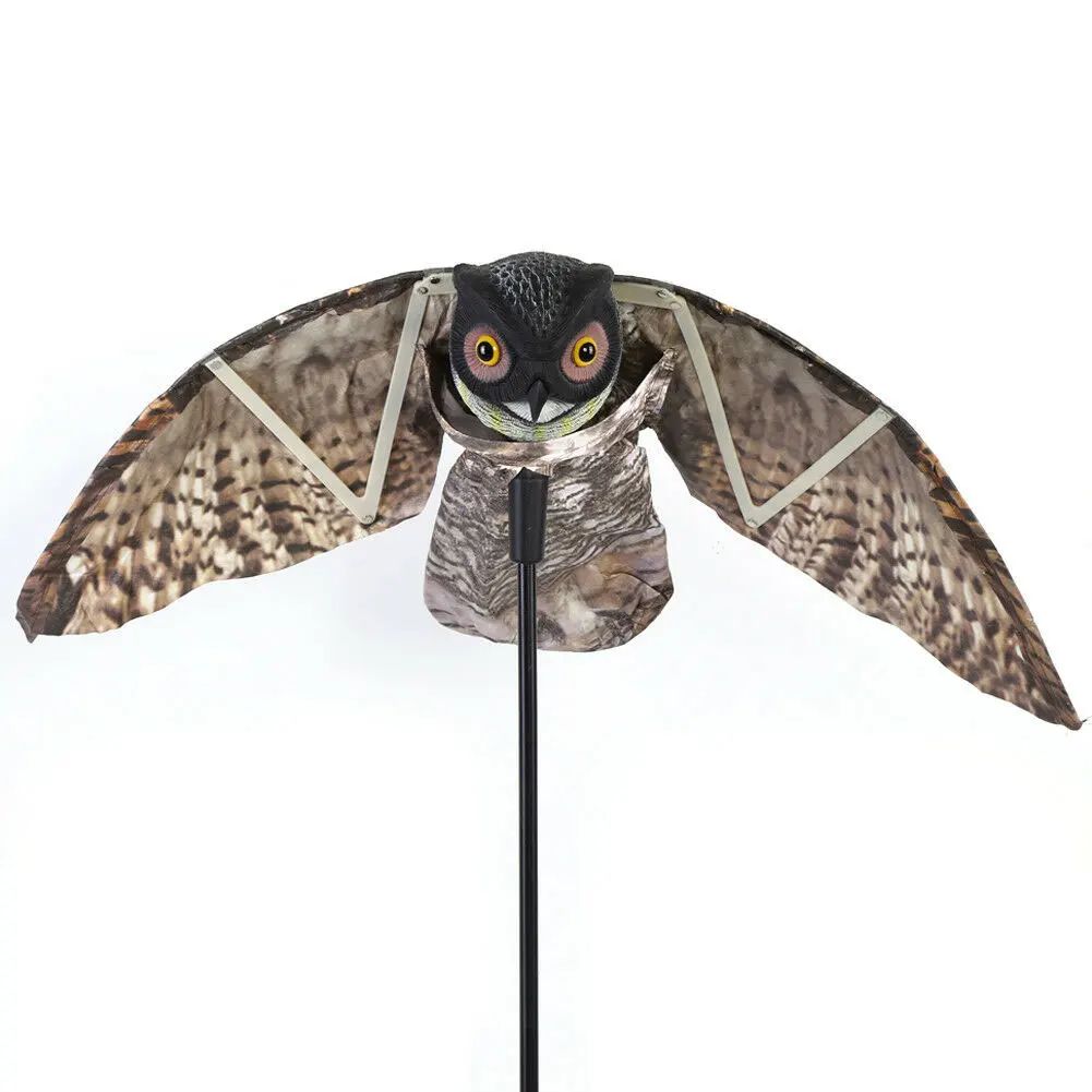 

Hunting Scarer Scarecrow Decoy Protection Repellent Bird Predator Garden Decor Fake Yard With Wing Outdoor Deterrent Prowler Owl