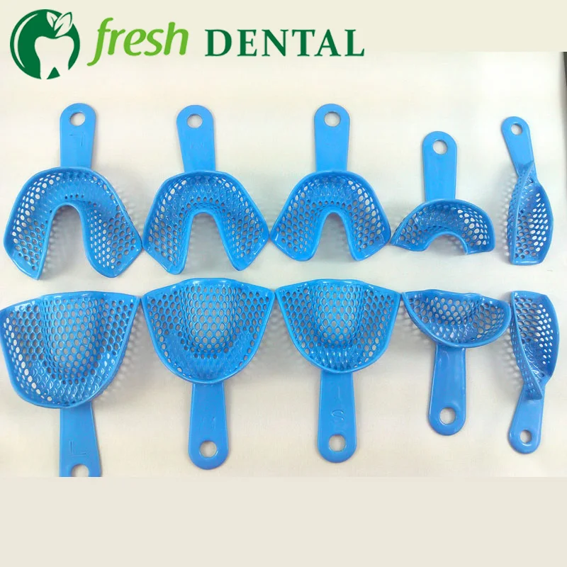 5pairs Dental Plastic Steel Impression Trays Dental Trays for