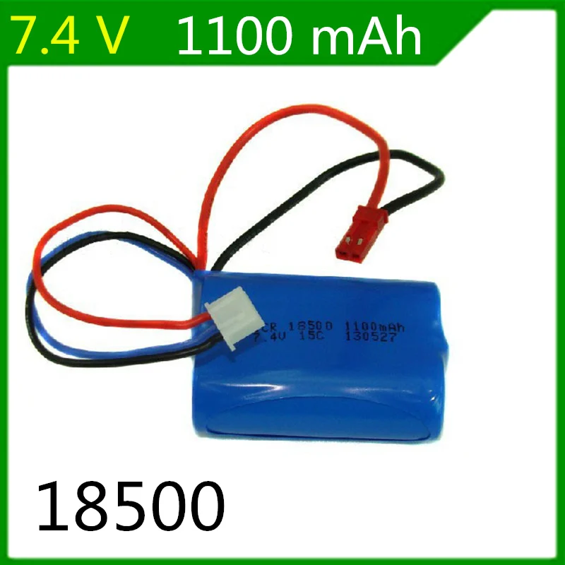 7.4V 1100mAH  Remote control airplane remote control helicopter lithium battery 7.4V 1100mAH 15C discharge 18500 Cylindrical
