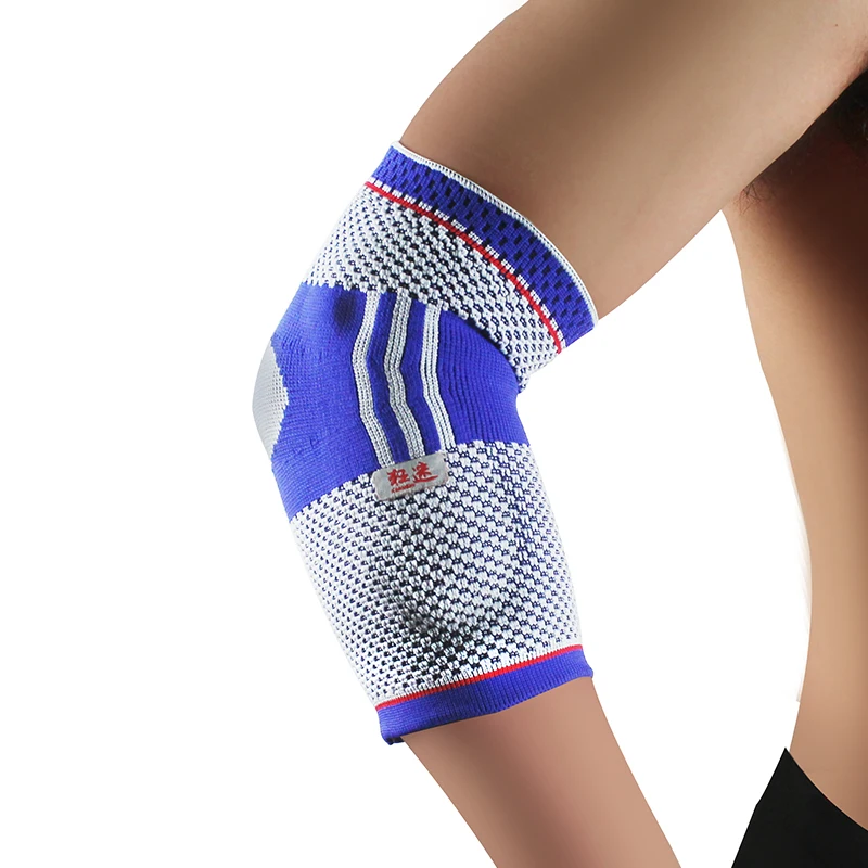 White Blue Elbow Brace Sports Kinesiology Tape Safety Brace Sleeve
