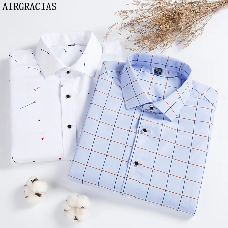 

AIRGRACIAS Men Plaid Shirt 2018 Spring Autumn Casual Long Sleeve Shirts Soft Comfort Slim Fit Camisa Brand Man Clothes 4XL