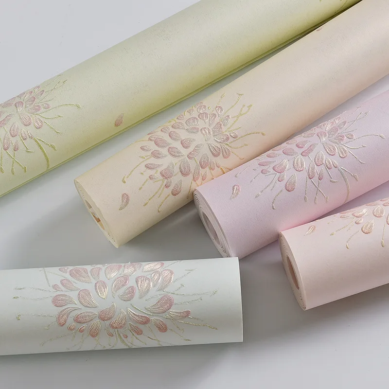 

Wedding Room Pink Dandelion Wallpaper Romantic Rustic Embossed 3D Floral Wall Paper Roll for Bedroom Living Room Walls