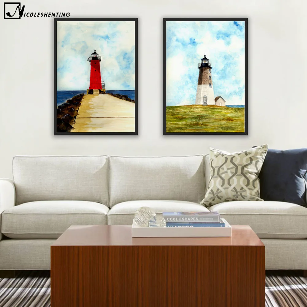 

Lighthouse Minimalist Art Canvas Poster Painting Landscape Wall Picture Print Modern Home Bedroom Living Room Decoration 184