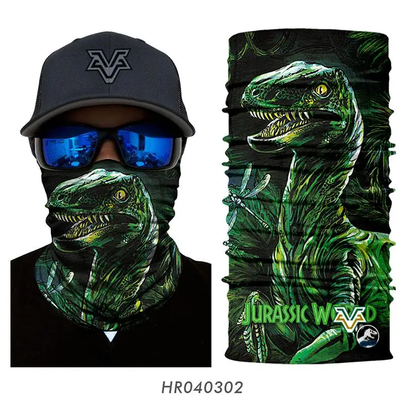 

3D Ciclismo Bandana Tube Scarf Jurassic Park Ski Mask Braga Cuello Sports Neck Warmer Dinosaur Jurassic World Windproof Headband