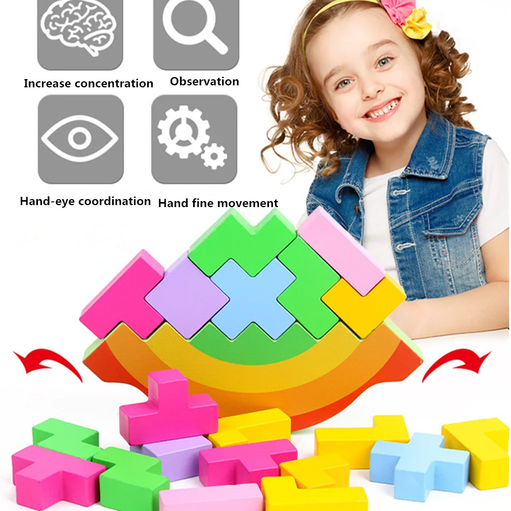

Wooden Balance Blocks Toy Balancing Game Stacking Toys Early Children
