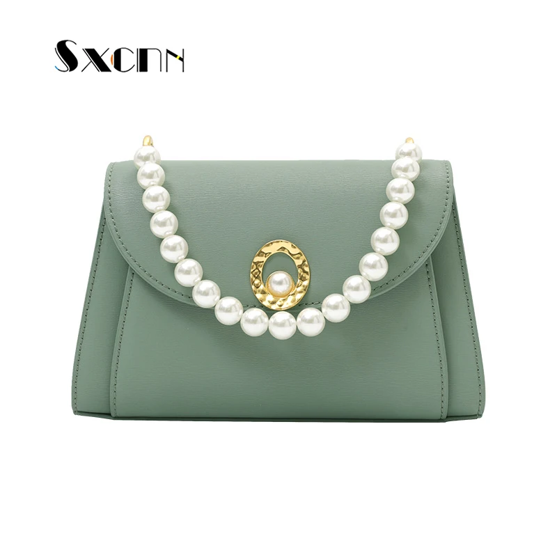 

SXCNN Casual Women Messenger Bags Fashion Genuine leather Crossbody Bags For Women High quality Pearl decoration Handbags Totes