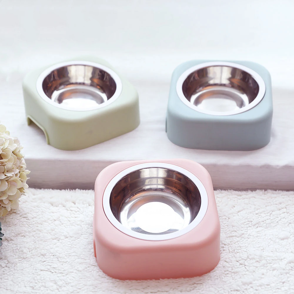 

Sloping Cat Rice Bowl Tilt Cat Water Bowl Stainless Steel Cutlery Pet Bowl