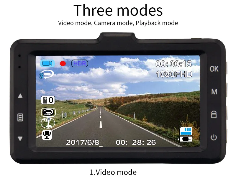 Автомобильная камера Novatek Full HD DVR 1080P Dash камера 30 fps видео Автомобильный автомагнитофон 170 градусов видеорегистратор ночного видения Автомобильный регистратор