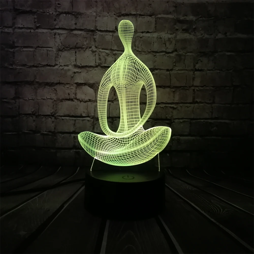 3D лампа для йоги медитация USB ночной Светильник многоцветный светодиодный