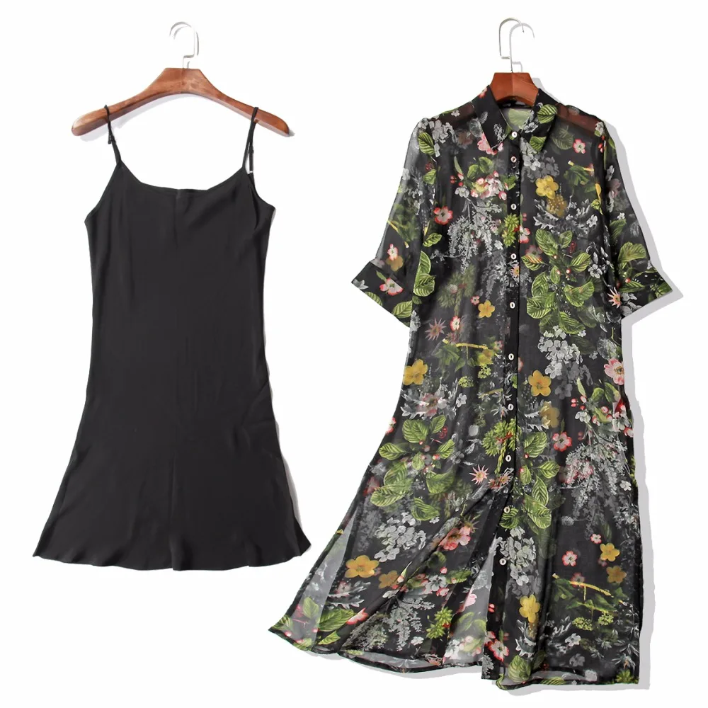 handel 100Chiffon Neue Gro Druck Kleid Fabrik F direkt mit Blumen Kleid Herbst Frauen rderung 02 04 Sommer 01 Camisole sQthrCxd