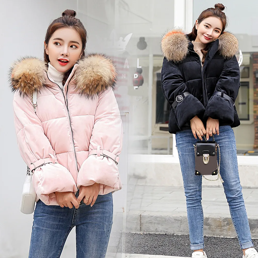 

Casual Hiver Coton manteau Veste 2018 Hiver veste Femmes Fourrure Parkas femelle Mince Hiver Chaud Manteau Pour femmes S19