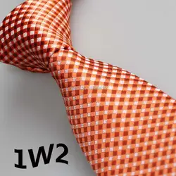2018 Последние Стилет Дизайн er Галстуки темно-оранжевый/белый сетка полосатый Дизайн галстук Для мужчин и Для Мужчин's галстук и Платья для