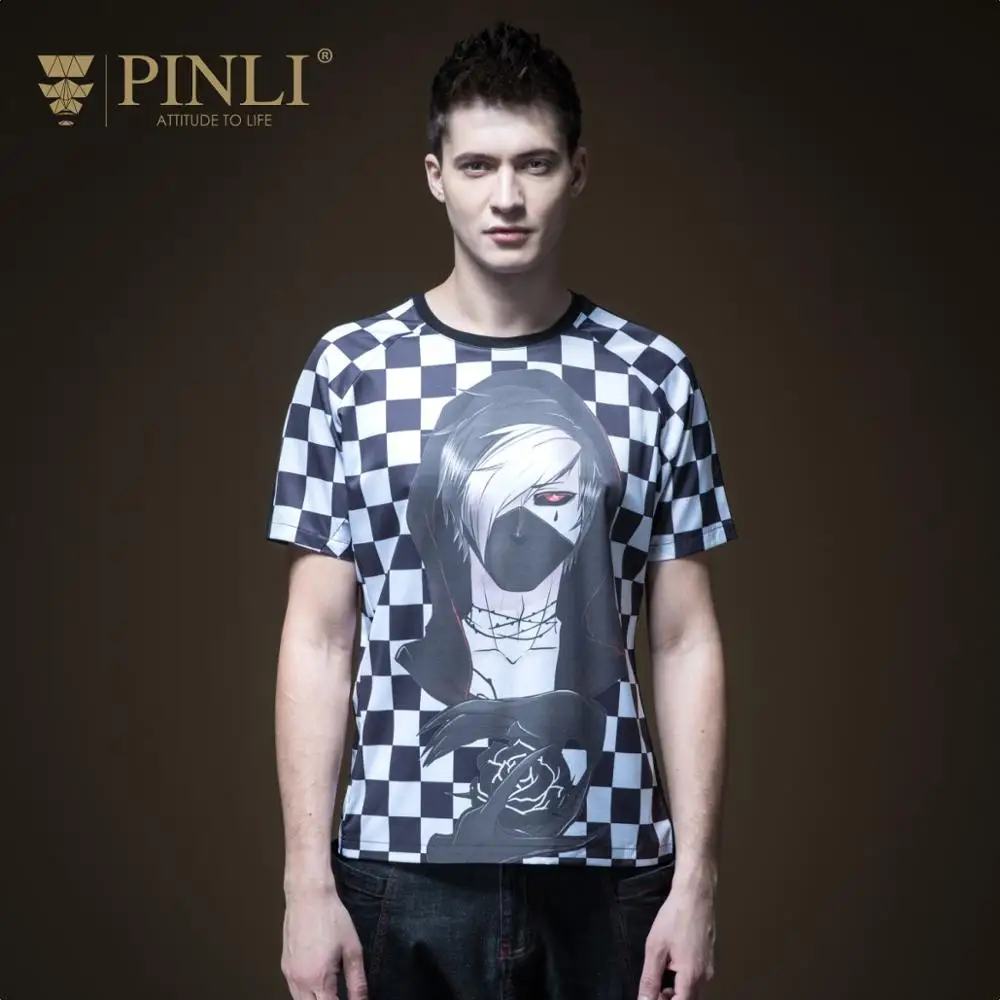 

2018 Linkin Park Palace Made Summer New Men's Cultivate Morality Checked Printing Short Sleeve T-shirt B192111397 Round Collar
