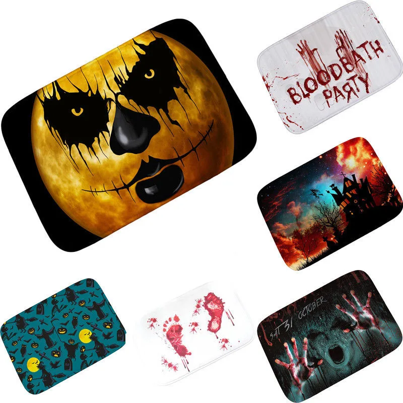 

40cm x 60cm Terrible Halloween Red Blood Bath Mat Carpet Cushion Horrible Floor Area Rug 1PC
