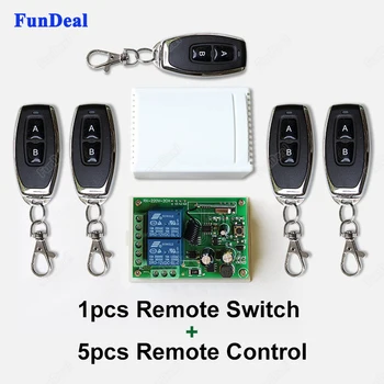 

Universal 433Mhz Wireless Remote Control Switch AC 250V 110V 220V 2CH Relay Receiver Module With 5pcs RF 433 Mhz Remote Controls