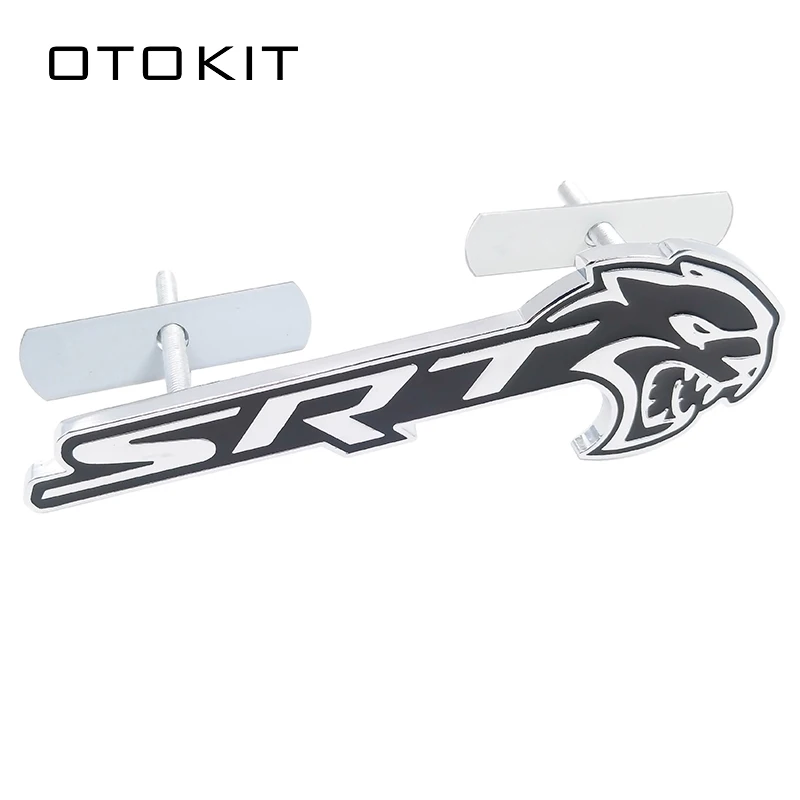 

Car Styling 3D Metal SRT Car Front Grille Emblem Badge For Dodge Durango Hellcat Charger Grand Challenger Ram Viper Jeep