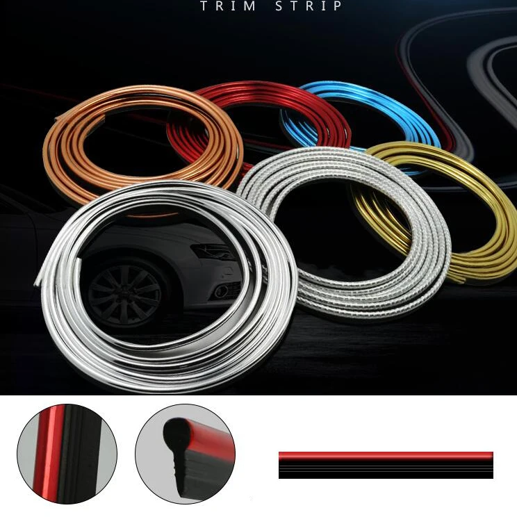 

5M Car styling Dashboard Panel Embedded Black Edge Gap Line Point Molding Car Sticker Decoration Strip Line DIY
