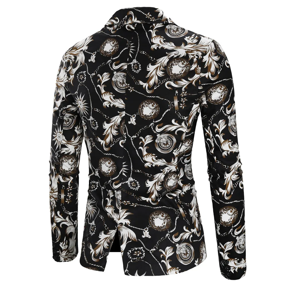 

Foreign trade autumn and winter new products casual one button cotton and linen men's suit cotton printed suit