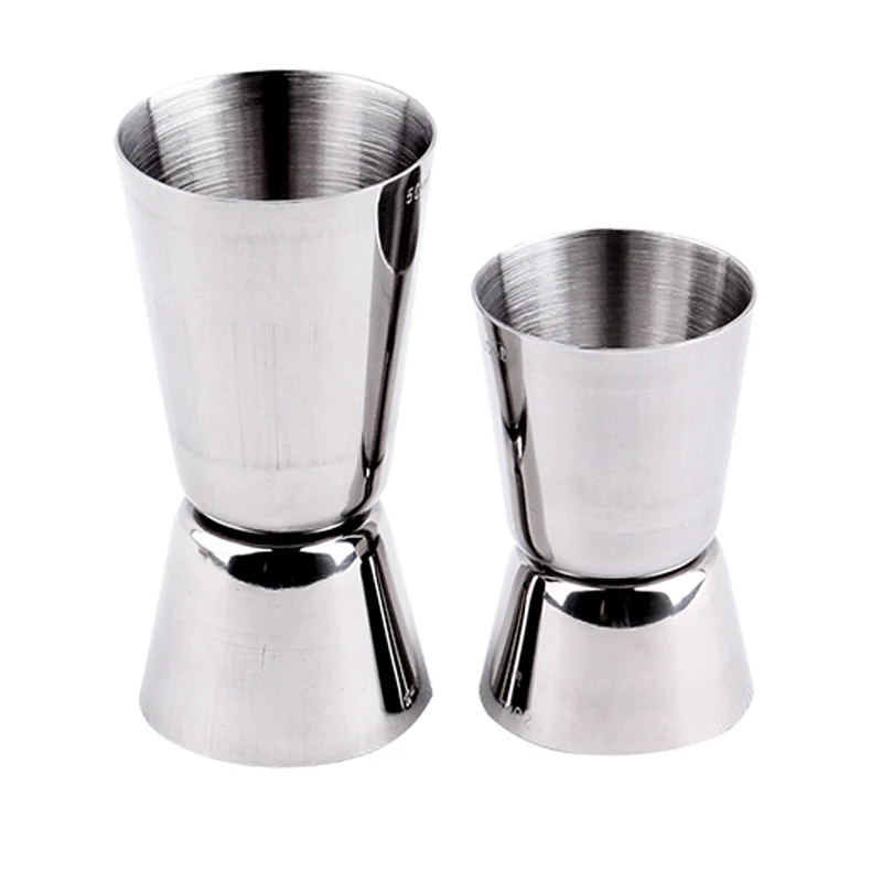 Metal Single Double Shot Cocktail Wine Short Measure Cup Stainless Steel Measuring Drink Bar