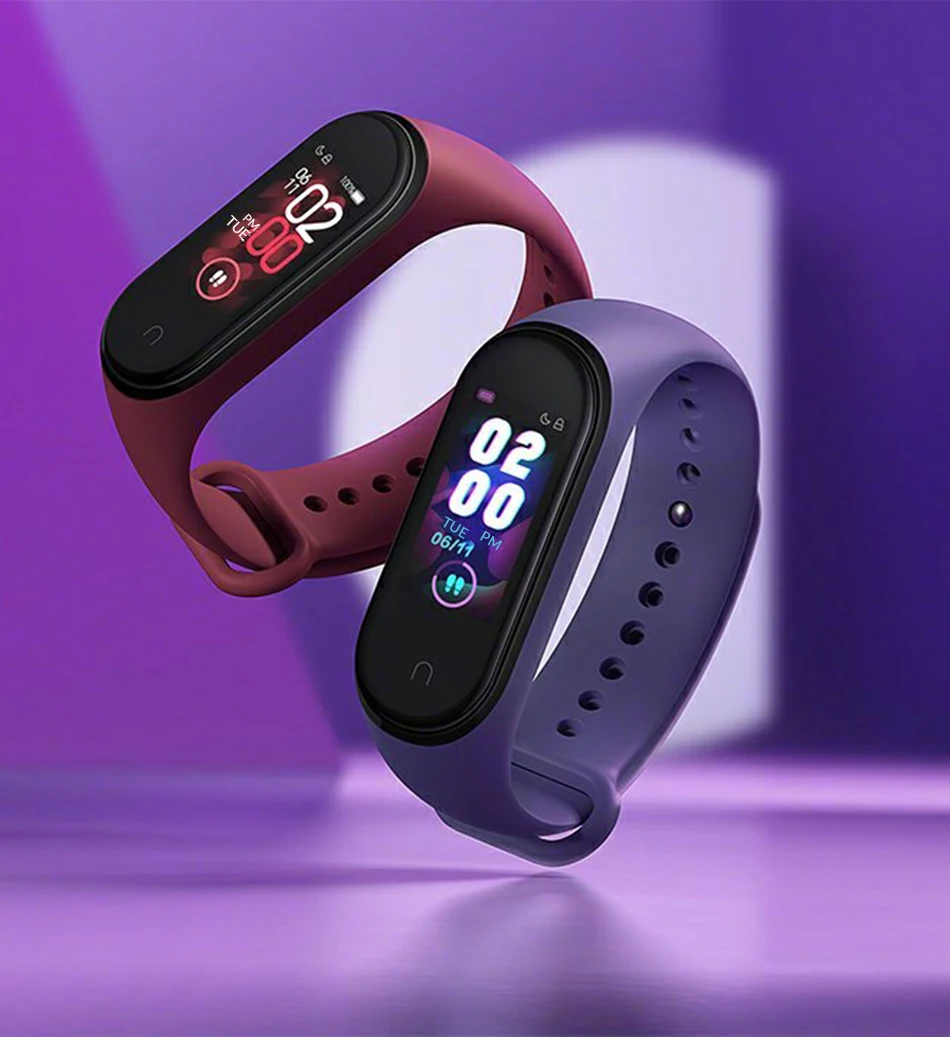 Xiaomi mi смарт-браслет 4, 3 цвета, AMOLED экран, mi Band 4, смарт-браслет, фитнес-браслет, Bluetooth, спортивный водонепроницаемый смарт-браслет