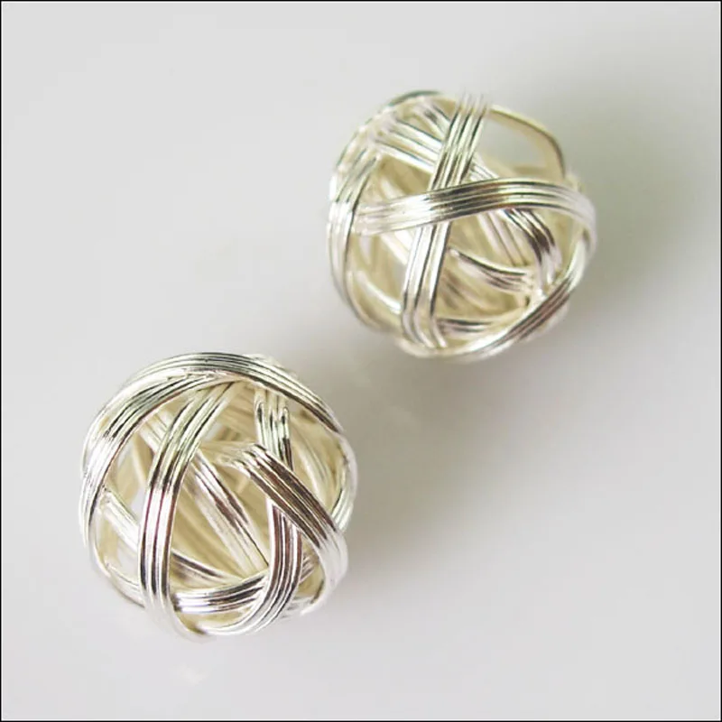 

8Pcs Silver Plated Round Winding Hollow Spacer Beads Charms 12mm