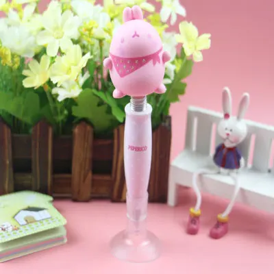 Корейский мультфильм Картофель, кролик шариковая ручка Креативные животные присоска ручка, милая база встряхивания шариковая ручка - Цвет: Цвет: желтый