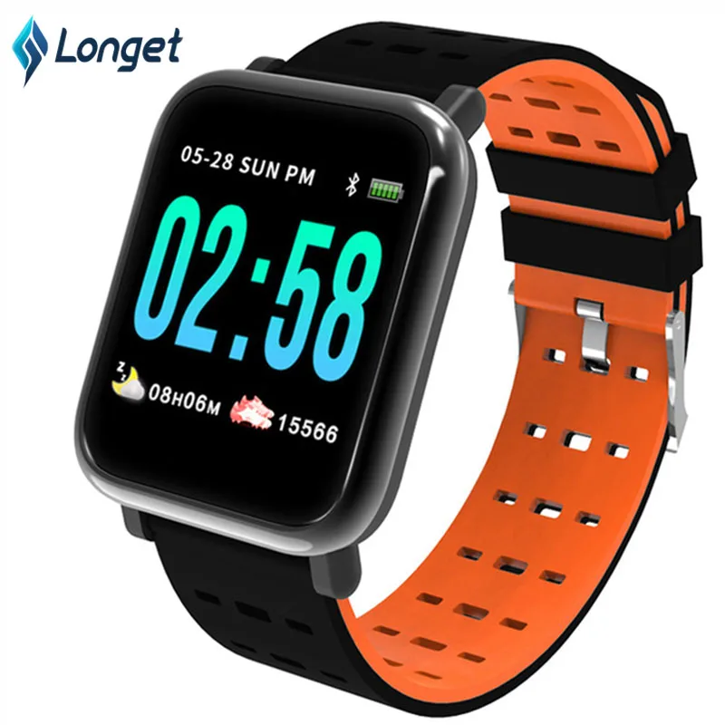 

Longet A6 Smart Bracelet Blood Pressure Fitness Tracker Watch Waterproof Heart Rate Monitor Smart Band New Smart Watch for Sport
